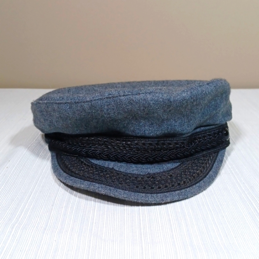 Sz L Vintage Gray Wool Cap